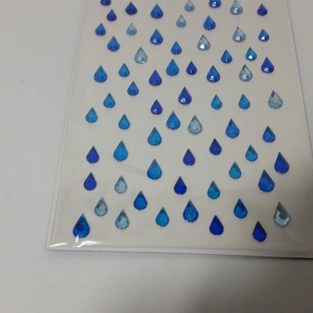 Rhinestone Stickers Shades of Blue Rain Drops (2)